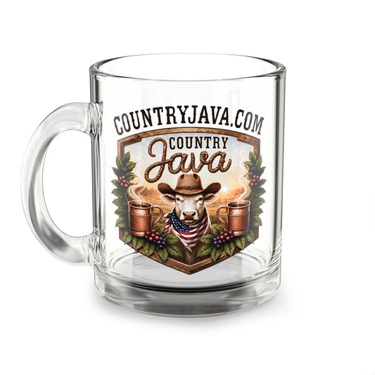 Country Java Glass Coffee Mug (10oz)