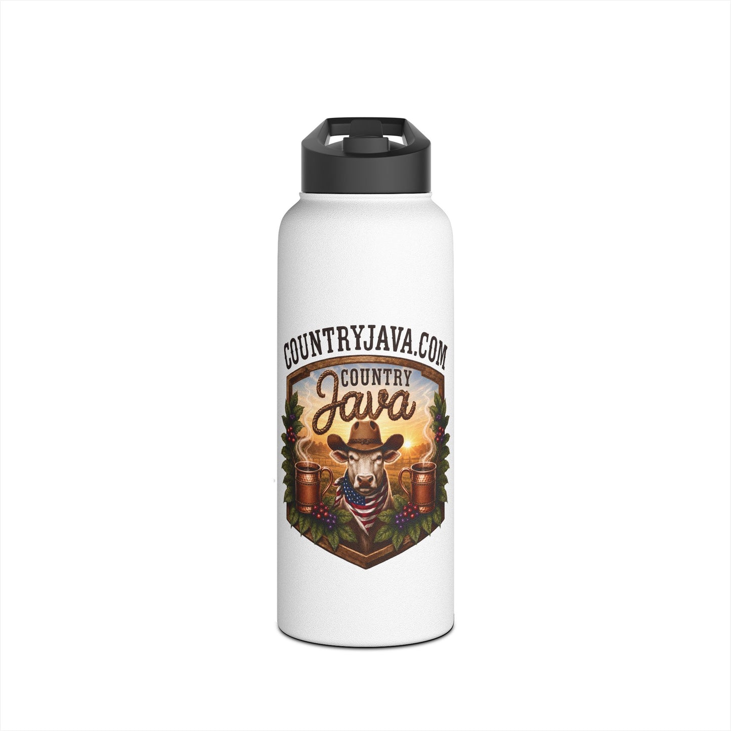 "Country Java" Stainless Steel Insulated Travel Bottle - Color (18/32oz)